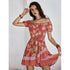 'Hira' Printed Short Sleeve Mini Dress - Celes Fashion